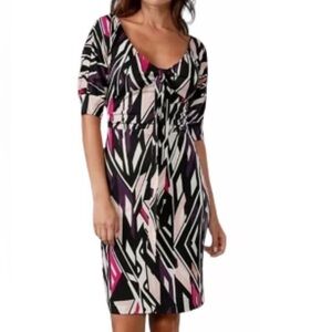 Diane von Furstenberg silk  Jersey dress Geometric Print dvf  sheat